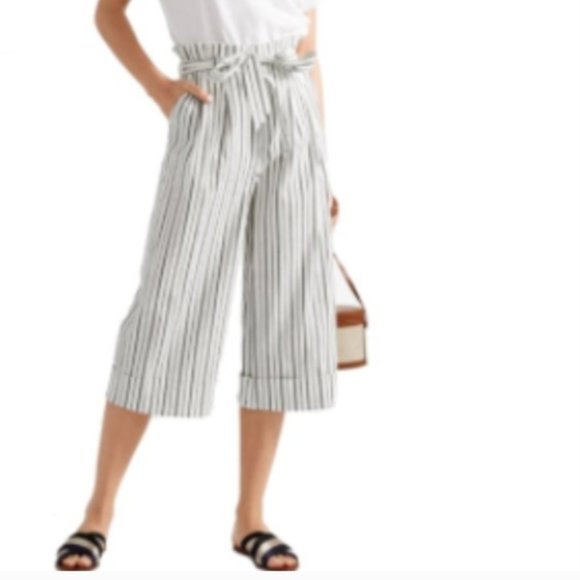 Alice + Olivia | Ryan Striped Cotton Wide Leg Culottes, 6 - Picture 9 of 9